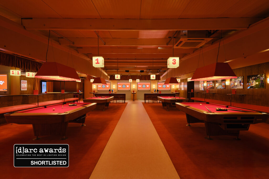 Lighting Design for Fluke's at Big Penny Social has been shortlisted for [d]arc awards in the Places Low Budget Category